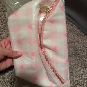 Pink Checkered Cosmetic Bag